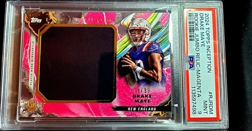 2024 Drake Maye Rookie ⭐️PSA 9⭐️Topps /99 Magenta Jumbo Relic⭐️ Patch (RC, MEM)