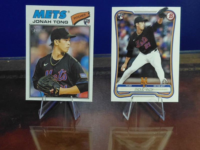 ⚾️2 Card Lot-2026 Heritage Bowman Jonah Tong Rookie Cards NY Mets⚾️