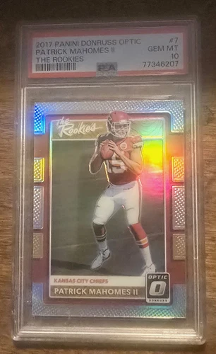 2017  Donruss Optic The Rookies #7 Patrick Mahomes II HOLO PRIZM RC PSA 10