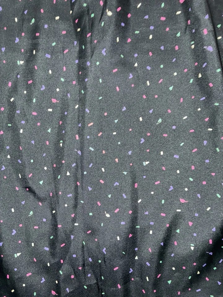 Vestido Vintage Años 70 80 Allison Paige 12 Negro Midi Geo Estampado Cinturón Retro *trasero Foto 3 de 4