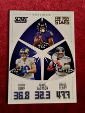 2022 Score Football Fantasy Stars #FS2 Cooper Kupp - Lamar Jackson - D. Henry