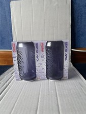 McDonalds Coca-Cola Can Shaped Drinking Glass 2009 2x Purple Collectable