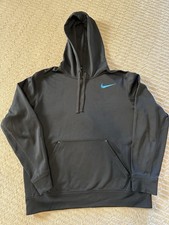 Nike Therma-FIT Men's Pullover Hoodie Black Size M Drawstring Pockets Logo