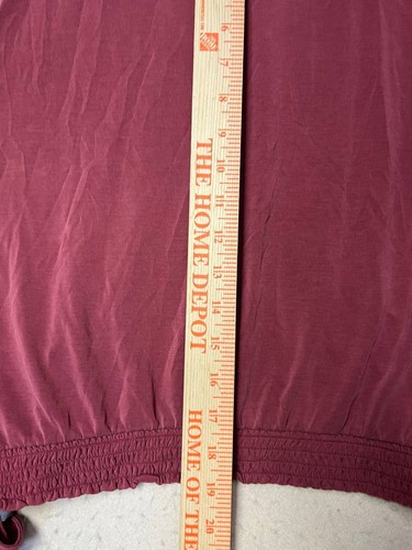Lucky Brand Blouse Top Women's Size Large Maroon Long Sleeve V-Neck - Picture 4 of 13