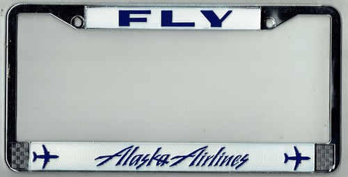 RARE Alaska Airlines Vintage California Boeing 737 Dealer License Plate Frame