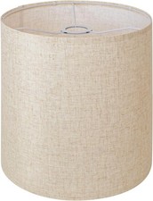 Beige Linen Tall Drum 11x11x12" Lamp Shade