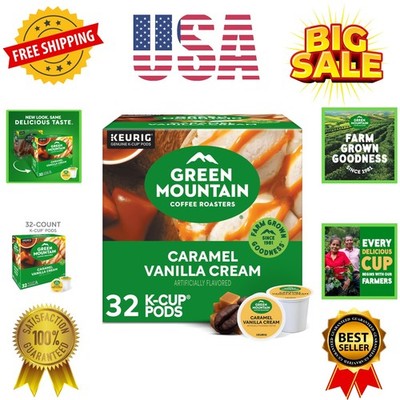 Caramel Vanilla Cream, Single-Serve Keurig K-Cup Pods, Flavored Light Roast C...