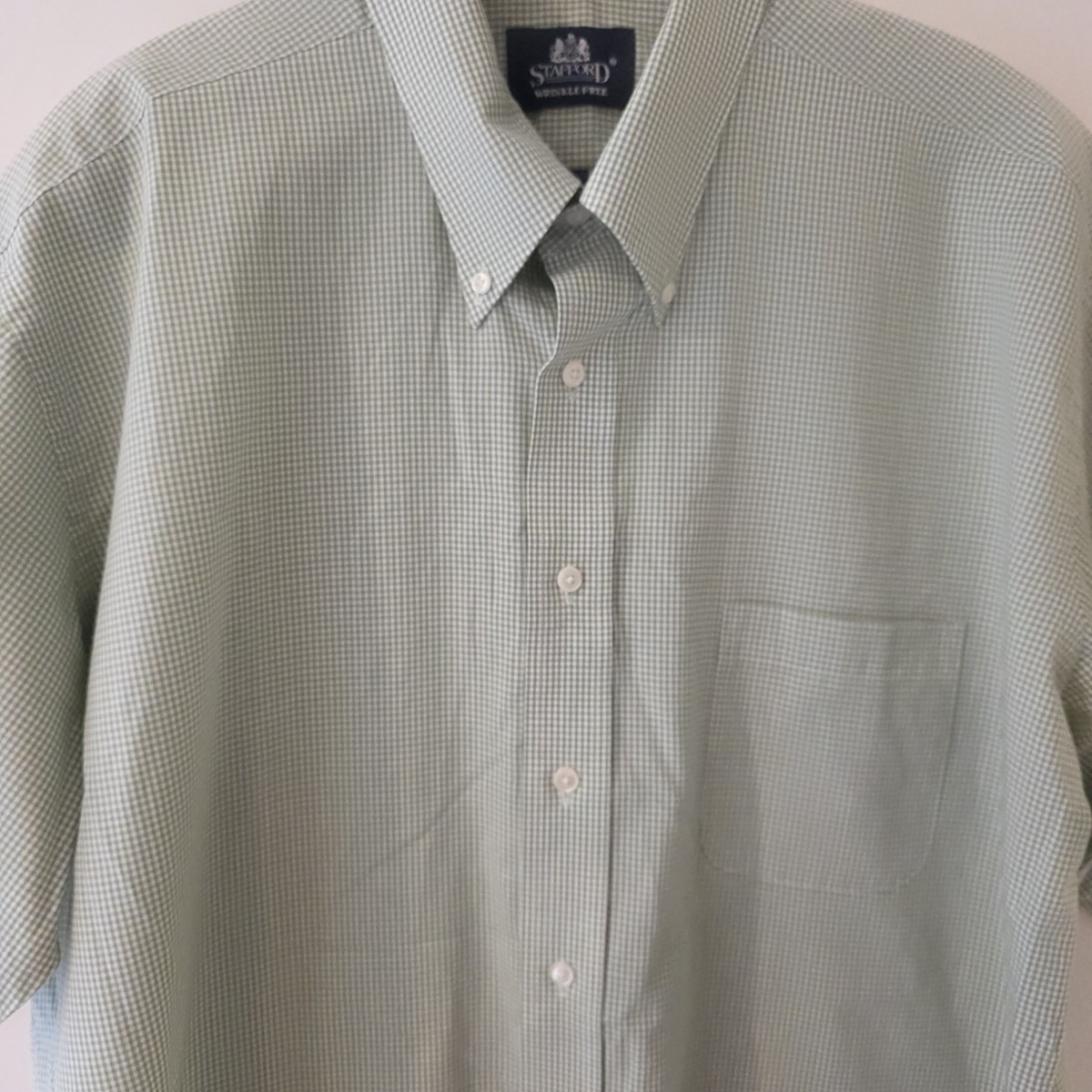 stafford wrinkle free dress shirts Stafford Big and Tall Coolmax All Season Oxford Men's Button Down Collar Long Sleeve Stretch Fabric Wrinkle Free Dress Shirt | White
