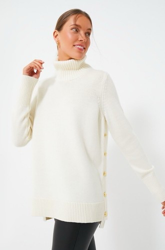 Biesen weiß Sofia Pullover Damen klein Wolle Langarm Rollkragen Neu mit Etikett
