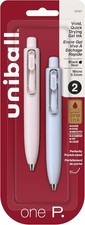 uni one P Retractable Gel Pens, Micro Point 0.5mm , Peach, Soda, Black, 2 Pack