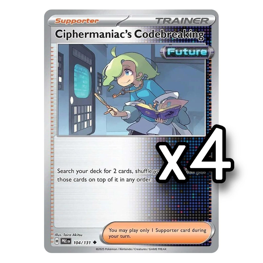 4x Ciphermaniac's Codebreaking 104/131 Prismatic Evolutions Pokemon Playset x4