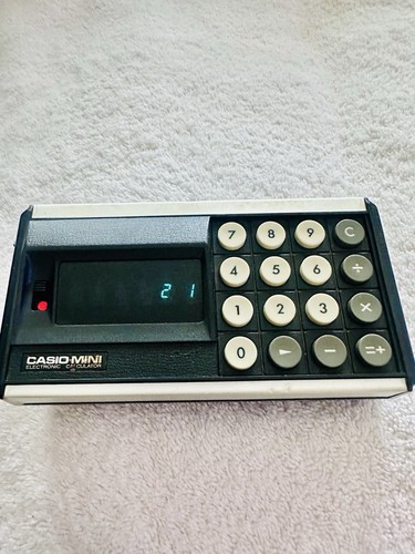 Casio Mini Electronic Calculator 1972 Vintage with Case First Only