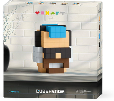 Cubeheads Gamers Pixel Art Set - Create & Display Retro 3D Models