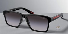 PRADA LINEA ROSSA PS 05YSF 1AB09U Black Grey Gradient 58 mm Men's Sunglasses