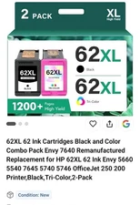 🔥62XL 62 Ink Cartridges Black and Color Combo Pack for HP 62XL 62 Ink Envy🔥
