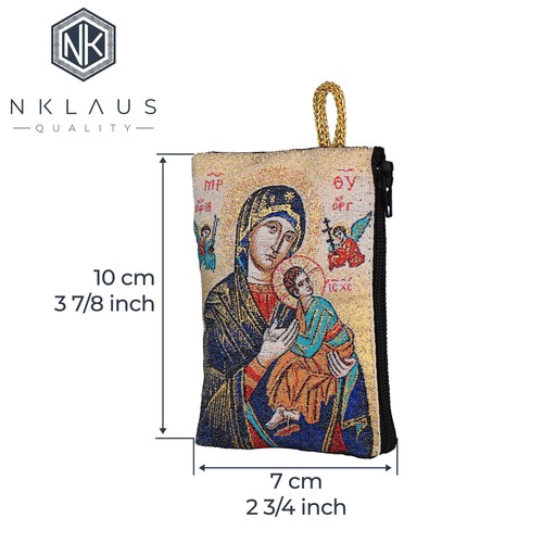 Rosenkranz Tasche Maria immerwährende Hilfe – 7x10cm mit Zipper - Picture 2 of 4