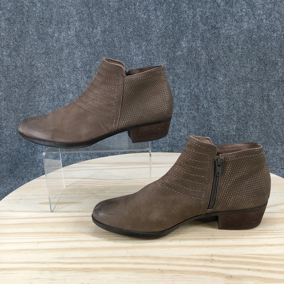 Rockport Botas Mujer 8 M Vanna Botín Cuero Marrón Tacones Bloque CG8066 Foto 2 de 4