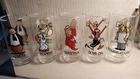5 Vintage 1975 Coca-Cola Popeye Olive Oyl Wimpy,Rough,Pea 16oz Drinking Glasses