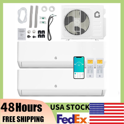 18000 BTU (12K+12K) Dual Zone Mini Split Air Conditioner/Heating System 24 SEER2