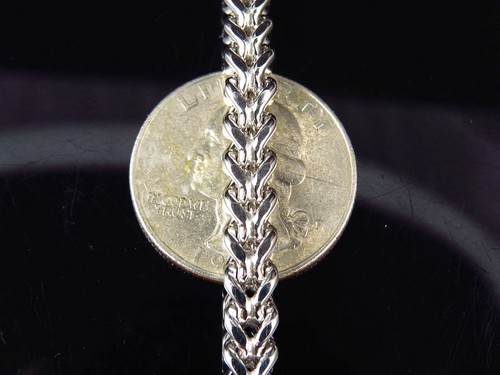 10K White Gold Semi Hollow Franco Box Italian Chain Necklace 5MM 24-40 Inches - Picture 6 of 9