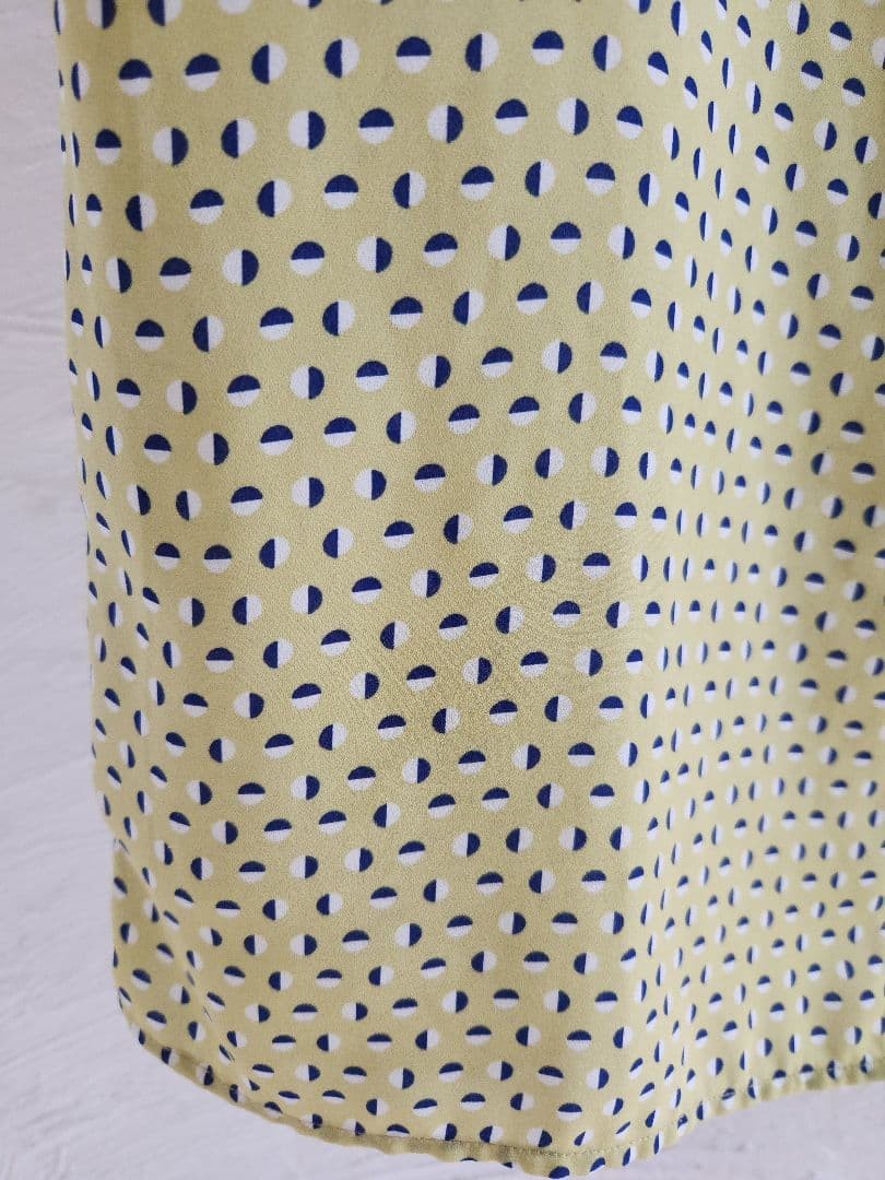 SANDRO FERRONE Yellow Dot Pattern Short Sleeve Blouse Free Size image 5