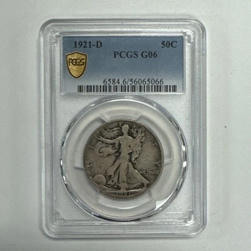 1921-D Walking Liberty Half Dollar PCGS G06 Good+.