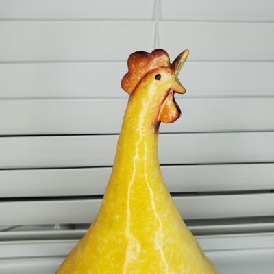 Rooster Yellow Red Rooster Chicken Ceramic Or Paper Mache See Description 