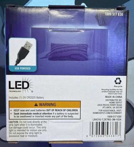 2 Pack! Ecosmart RGB Color Changing USB Powered Strip Light - 9.8ft - Picture 4 of 7
