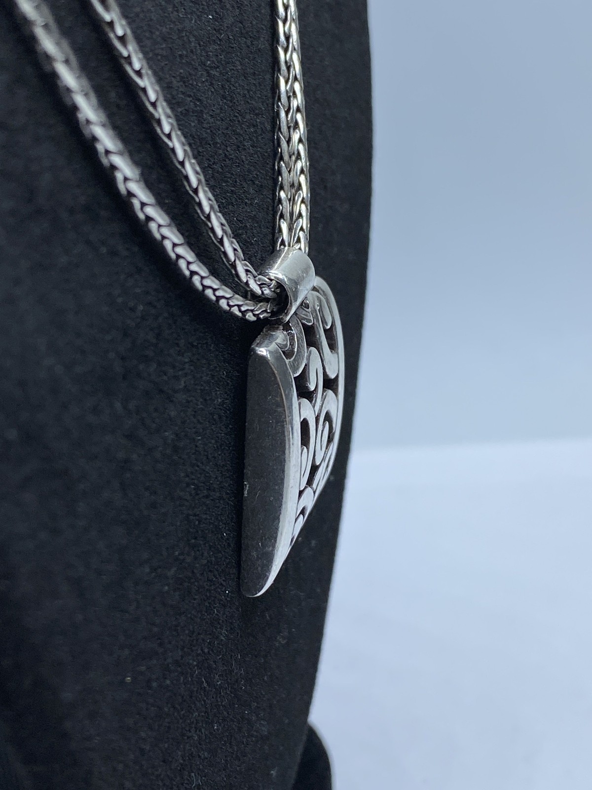 Brighton Silver Tone Open Work Scroll Pendant Two… - image 3