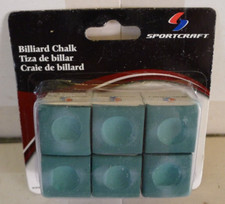 Sportcraft Billard Chalk 6-Pack Green Color - NEW in Packaging
