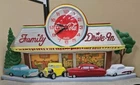 VTG Plastic Coca-Cola Family Drive In Diner Wall Clock Burwood Cars Products