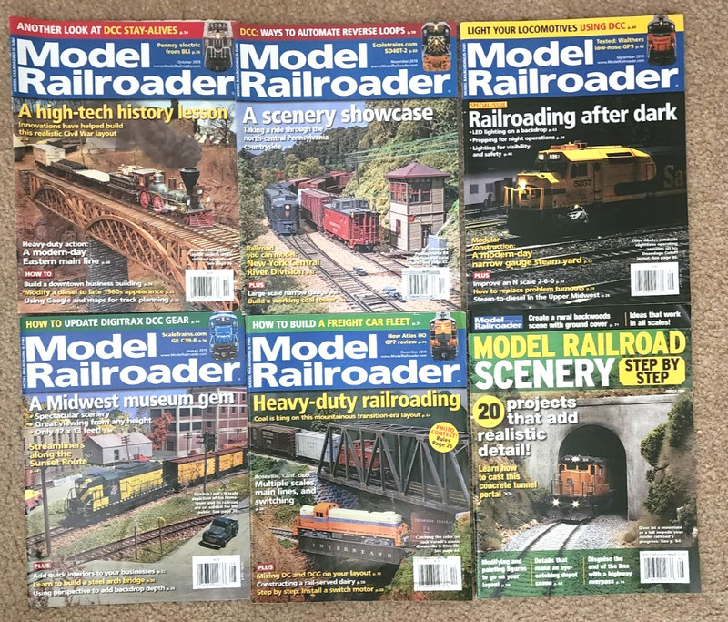 Lot of 6 MODEL RAILROADER Magazine 2019 Train, Layouts, Railroads, w SPECIAL ED.