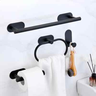 No Drilling Stainless Steel Self-adhesive Towel Bar Paper Holder