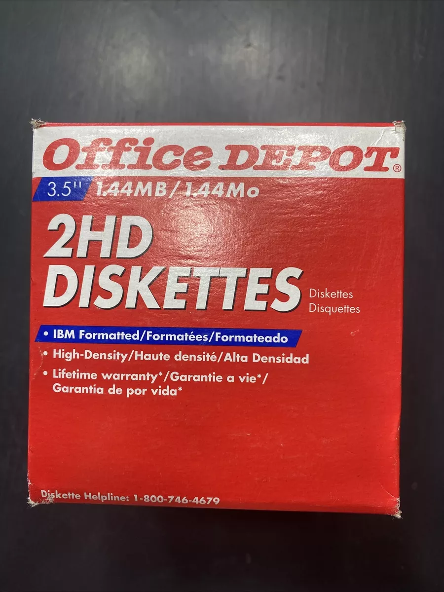 25 Pack Office Depot 2HD 1.44 MB 3.5” Diskettes IBM Formatted
