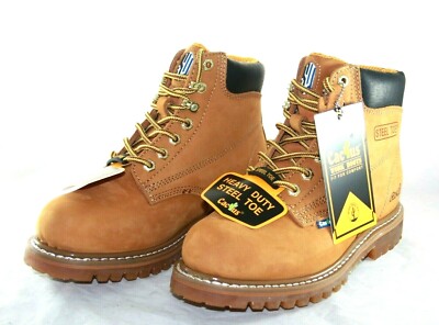 Cactus Footwear Work Boot Shoes‎ Men Size 7 1/2 Tan Steel Toe 611S Cactus Mens Safety Steel Toe Oil Resistant High top Work  main image 2