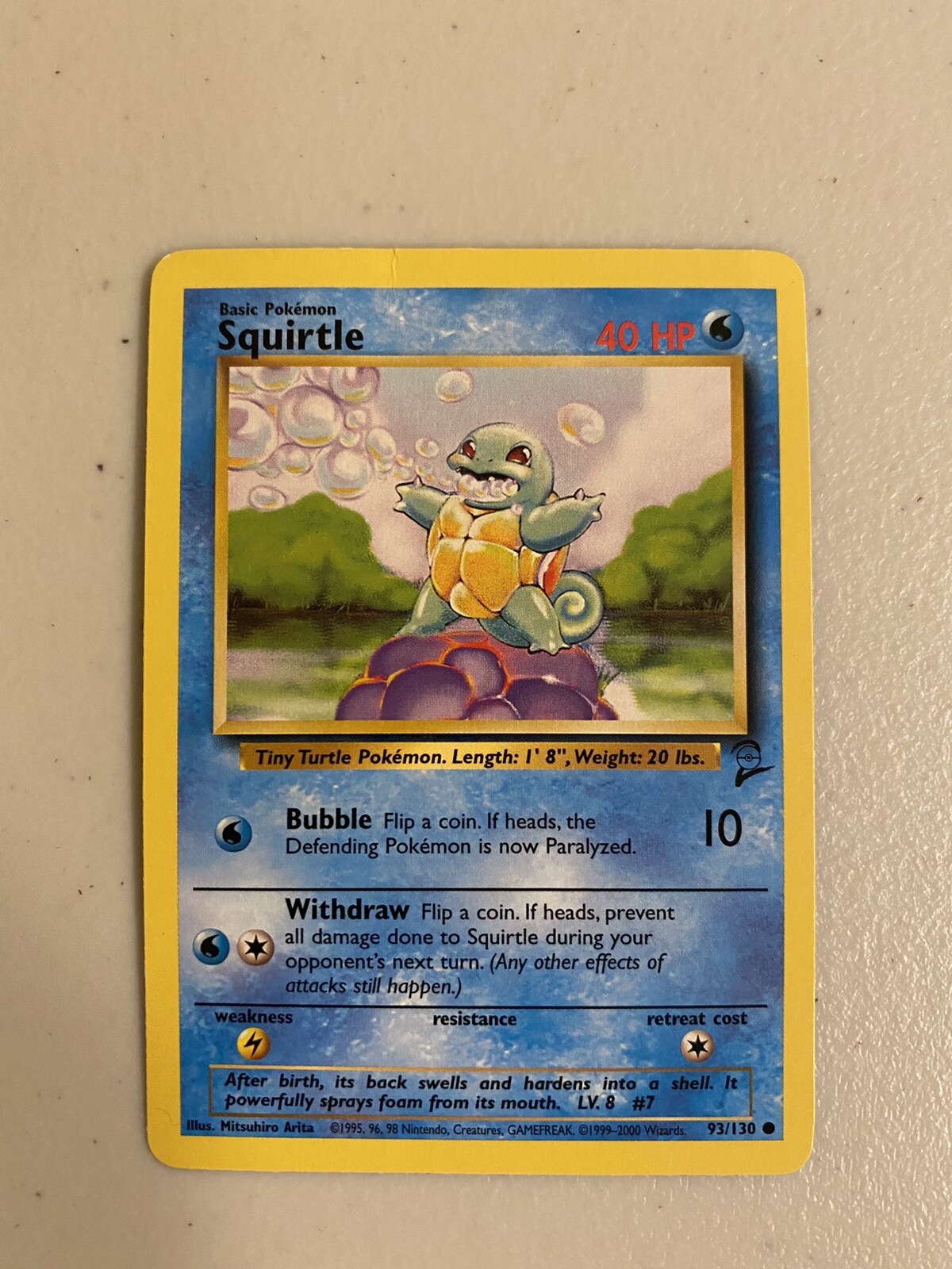 SQUIRTLE - Base Set 2 - 93/130 - Common - Pokemon Card - NM Near Mint