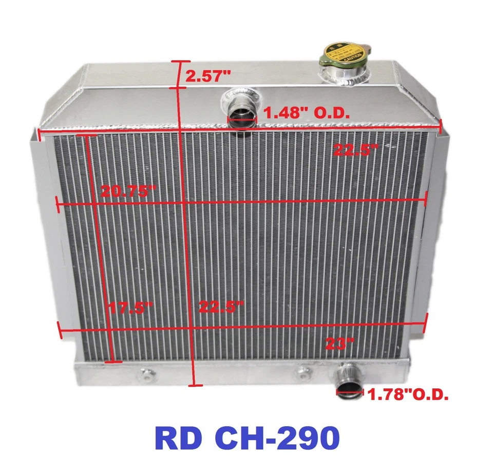 Radiador de rendimiento de 3 núcleos para 55-57 Chevy Bel Air/Nomad/150/250 MT V8 Foto 4 de 4