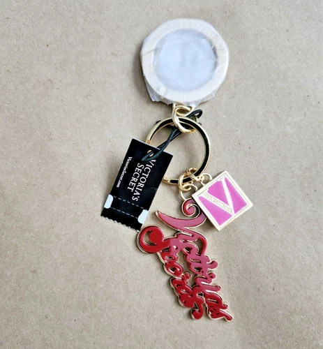 NEW! Victoria’s Secret V Logo Keychain Bag Charm red/pink SUPER CUTE! Offer in