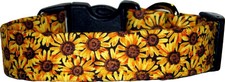 Mini Sunflowers All Over Handmade Dog Collar