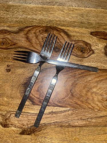 Forchette in acciaio inox vintage Reed & Barton Granada (set di 3) posate Giappone RDS41 - Foto 4 di 5