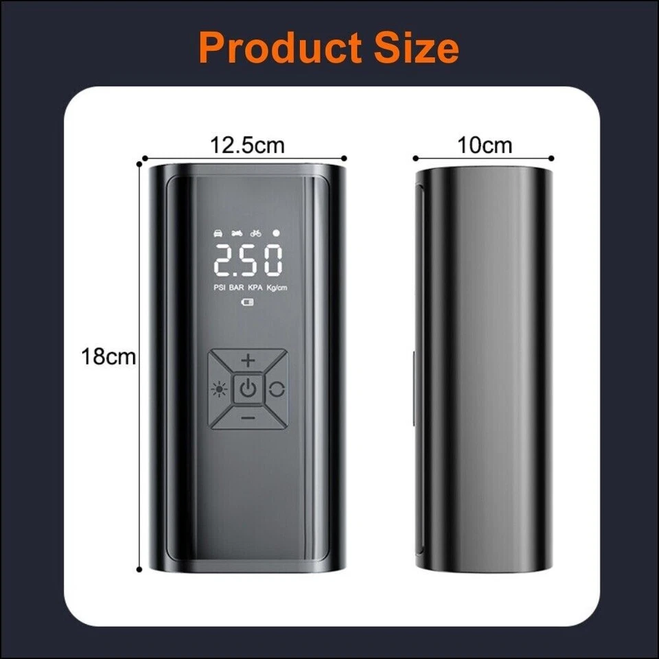 Portable Digital Air Compressor 160PSI Electric Auto Pump Tire Inflator - Image 3 of 4