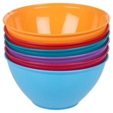1.3L Durable Plastic Mixing Salad Bowls Colorful, Microwave & Dishwasher Safe