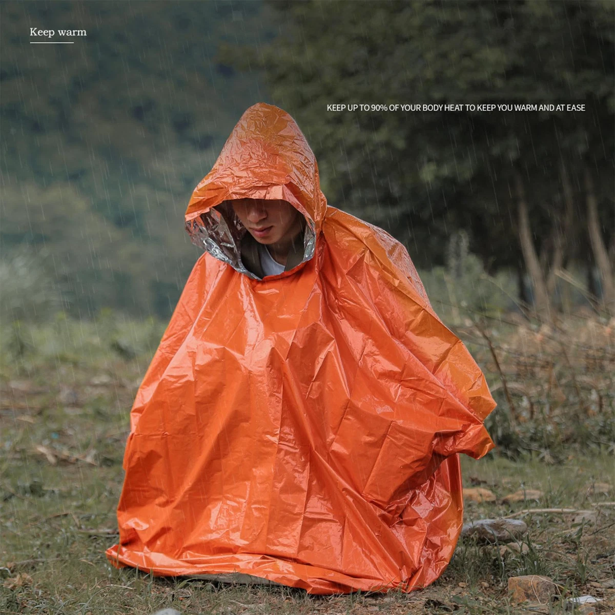 Warm raincoat with clearance hood