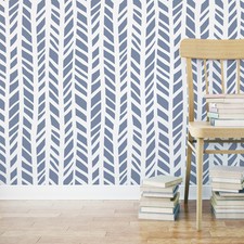 Fischgr&auml;tmuster Allover Zoe Schablone - Wiederverwendbare Wandschablone f&uuml;r DIY Dekor