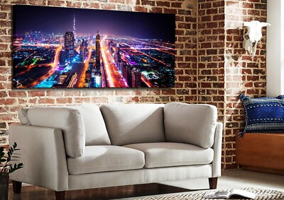 Gemälde Nachtlandschaft Leinwanddruck Baumwolle Canvas Wall Art + Rahmen 60x120