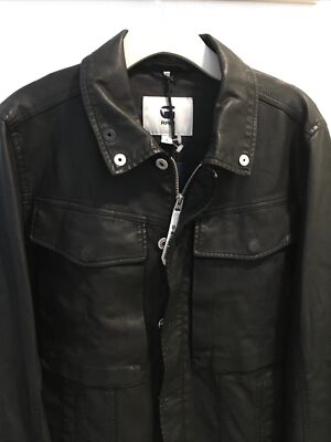 G Star Raw Vodan 3D Slim Faux Leather Moto Jacket Black Size