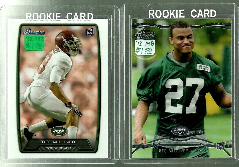 New York Jets Dee Milliner Alabama 2013 NFL Bowman #142 RC & Topps Prime #148 RC