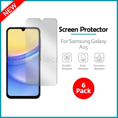 6-Pack LCD Ultra Clear HD Screen Shield Protector for Phone Samsung Galaxy A15