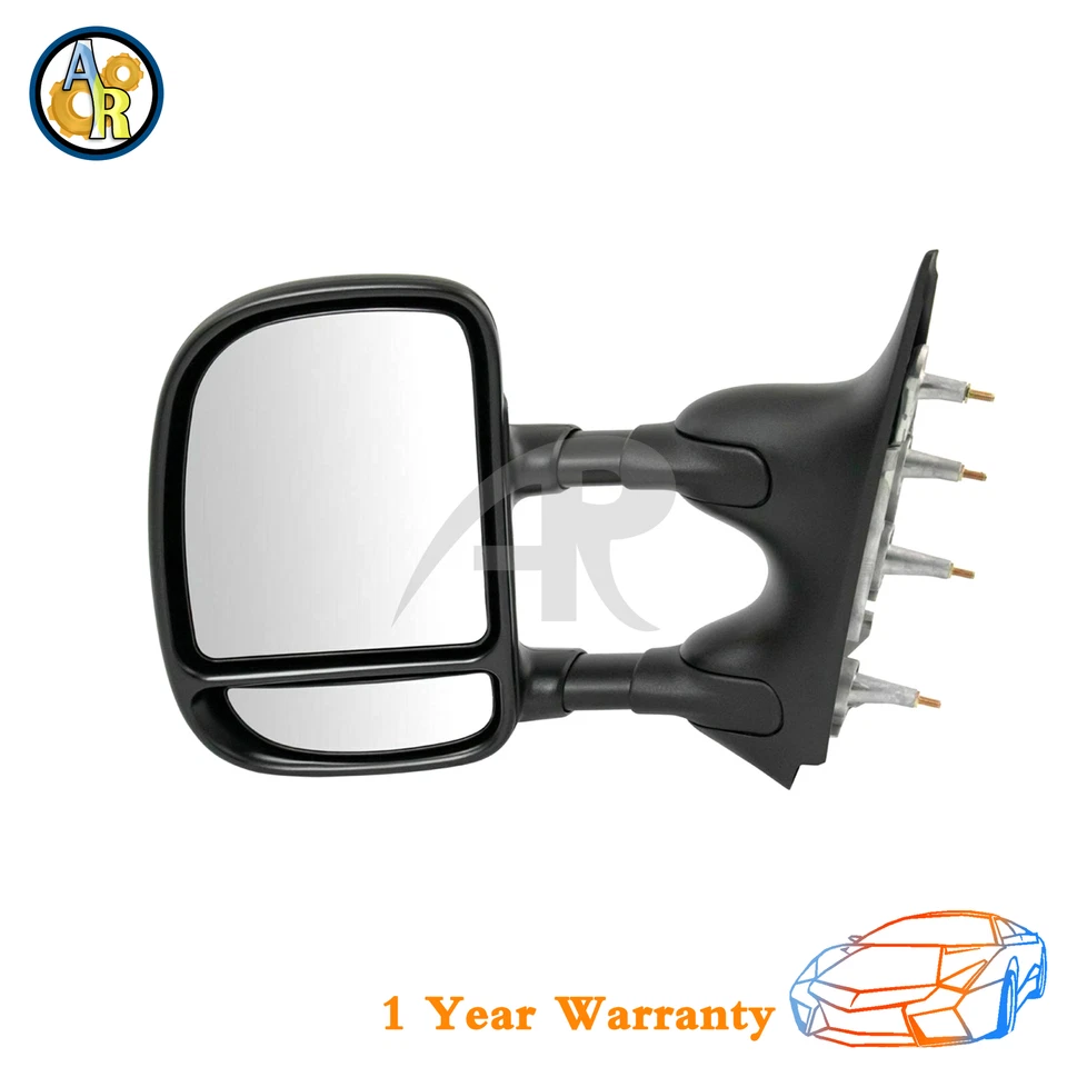 ★Par de espejos retrovisores laterales telescópicos de remolque manual para Ford E-350 Super Duty 2003-2016 Foto 3 de 4