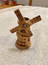 1933 Chicago World's Fair CP Windmill Belgium Village Wooden Toothpick holder